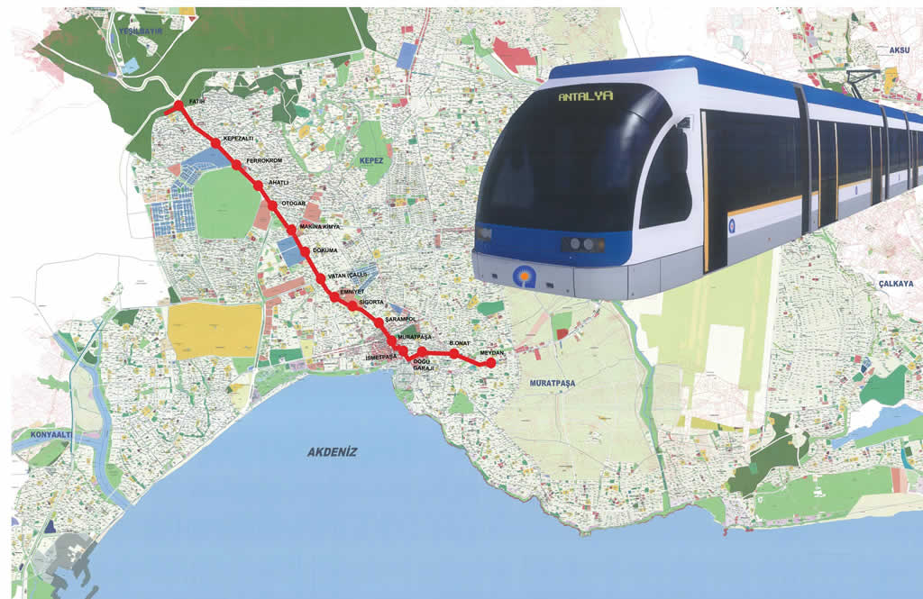 Antalya Yeni Tramvay Hattı Haritası 